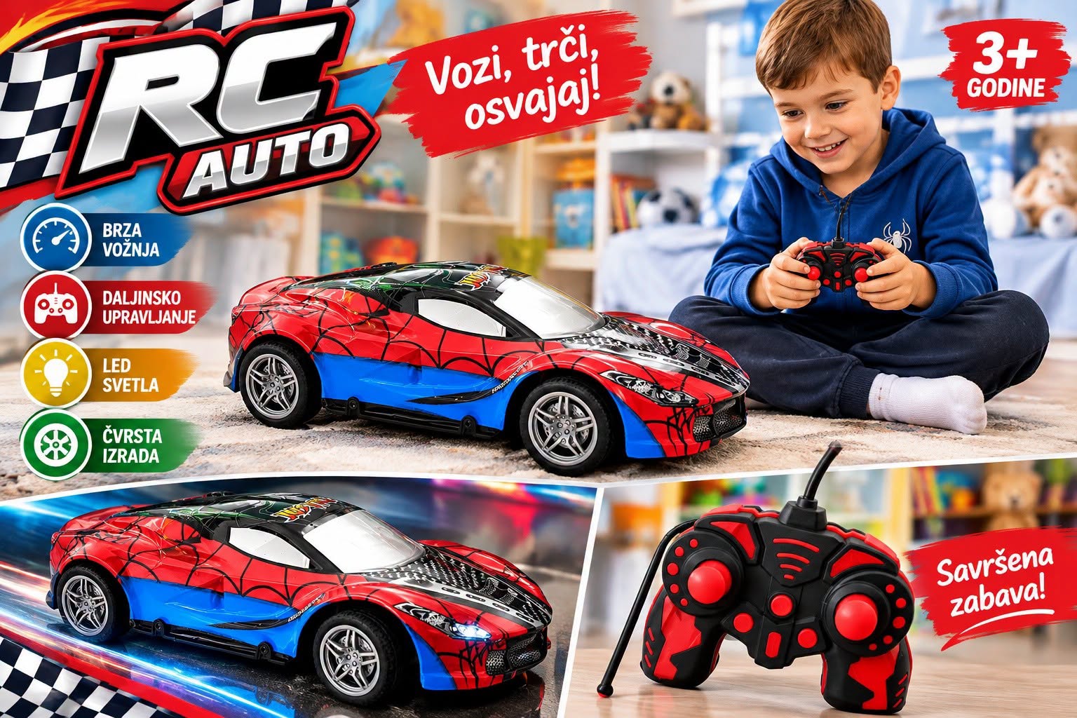 Spajdermen auto sa daljinskim